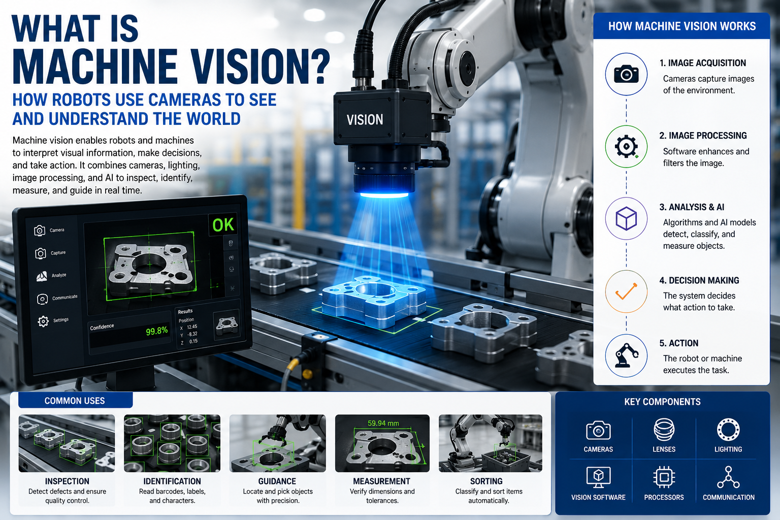 What Is Machine Vision? How Robots Use Cameras to Inspect, Identify, and Guide Automation