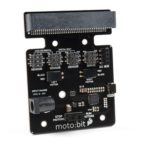 SparkFun moto:bit - micro:bit Carrier Board (Qwiic) — official SparkFun product photograph